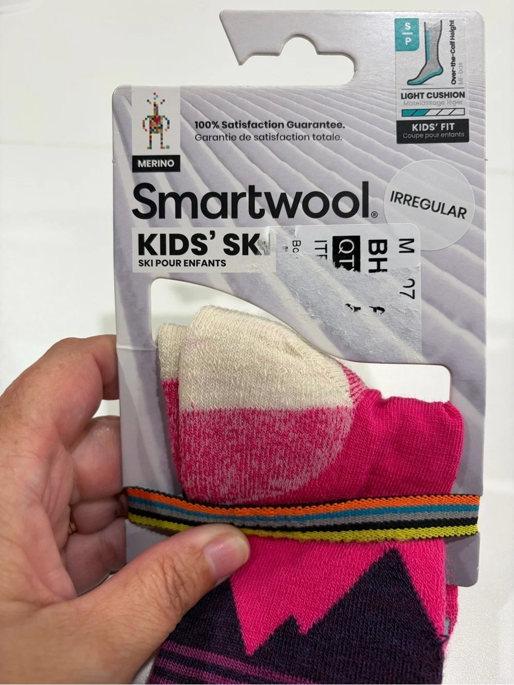 SmartWool Kids Small Light Cushion Ski Socks Over the Calf Pink Mountain NWT